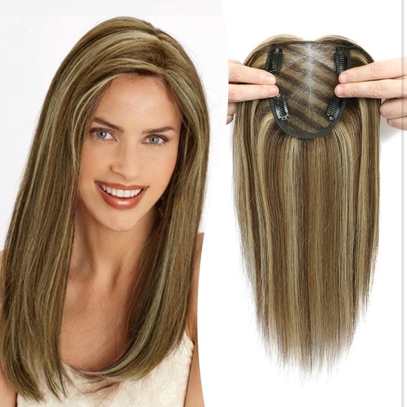 Vasilia Accessories - New Vasilia Real Hair Toppers for Women Wiglets 4.8 x 4 Inch Base 12 Inch